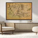 Middle Earth Map Canvas Wall Art – Vintage Fantasy Map