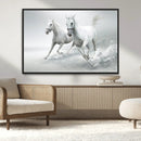 Large Wall Art Canvas Print – Beautiful Running White Horses