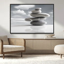 Still Life Black and White Zen Stones Wall Art Canvas,