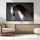 Large Wall Art Cream Colored Horse on Grey Background Canvas