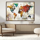 Watercolor World Map Canvas Print – Framed Wall Art for by MyGreatCanvas | Canvas Wall Art Prints | Photo Prints & Wall Decor