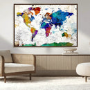 World Map Canvas Print – Detailed Map of the World Wall Art