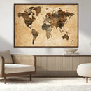 Push Pin World Map Canvas Print – Framed Travel Tracker Wall by MyGreatCanvas | Canvas Wall Art Prints | Photo Prints & Wall Decor