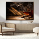 Whiskey and Cigar Wall Art Canvas Print by MyGreatCanvas | Canvas Wall Art Prints | Photo Prints & Wall Decor