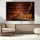 Whiskey and Cigar Wall Art Canvas | 3 Panel Bar Room Decor by MyGreatCanvas | Canvas Wall Art Prints | Photo Prints & Wall Decor