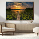 Lake and Flower Wall Art Canvas Print