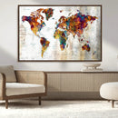 Vintage World Map Canvas Wall Art Print, Warm Tone Global by MyGreatCanvas | Canvas Wall Art Prints | Photo Prints & Wall Decor