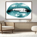 Blue Lips Wall Art Canvas Print