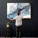 Abstract Art Print - Blue Abstract Canvas Wall Art Print