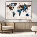 World Map Canvas Print – Framed Travel Map Wall Art for by MyGreatCanvas | Canvas Wall Art Prints | Photo Prints & Wall Decor