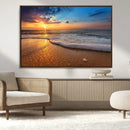 Sunset and Beach at Night Wall Art Canvas Print