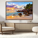 Tropical Island Beach Sunset Canvas Print