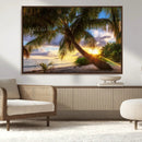 Tropical Island Sunset on the Beach Palms Wall Art Canvas by MyGreatCanvas | Canvas Wall Art Prints | Photo Prints & Wall Decor