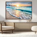 Sunset Beach Waves Canvas Wall Art – 5-Panel Ocean Sunset by MyGreatCanvas | Canvas Wall Art Prints | Photo Prints & Wall Decor