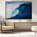 Ocean Wave at Sunset Canvas Art, Large Wall Print of Vibrant