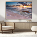 Sea Ocean Sunset Beach Wall Art Canvas Print
