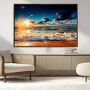 Golden Hour Sunset Over Ocean Waves Wall Art Canvas Print | by MyGreatCanvas | Canvas Wall Art Prints | Photo Prints & Wall Decor