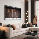 Vintage Ski Gear Canvas Print, Vintage Ski Gear Against