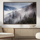 Beautiful Rising Fog in Winter Mountain Landscape- Framed