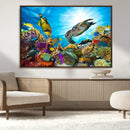 Aquatic Life Sea Turtles Fish Wall Art Canvas Print