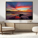 Glorious Sunset on The Beach Wall Art Canvas Print