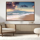 Cloudy Weather Beach Sunset Canvas Print | Sunrise Wall Art
