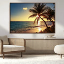 Sunset Palm Trees Wall Art Canvas Print