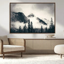 Large Foggy Mountain Forest Wall Art Canvas Print | Misty