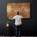 Tree Ring Canvas Art, Rustic Wood Grain Wall Art, Tree Slice