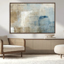 Abstract Blue and Beige Wall Art, Modern Minimalist Canvas