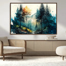Watercolor Trees Forest Abstract Wall Art Canvas Print,