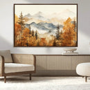 Golden Autumn Forest Wall Art Canvas | Mountain Landscape