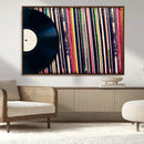 Vinyl Record and Album Collection Canvas Wall Art - Retro