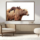 Mother and Baby Bear Canvas Wall Art - Adorable Wildlife