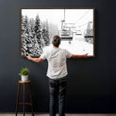 Winter Forest Wall Art Canvas Print – Framed Snowy Mountain
