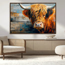 Highland Cow Abstract Canvas Wall Art – Bold Farmhouse