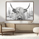 Rustic Charm | Cow Longhorn Black White Bighorn Wall Art