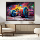 Abstract Graffiti Barbell Canvas Wall Art – Urban Fitness