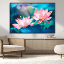 Pink Lotus Flower Canvas Wall Art | Vibrant Floral Wall
