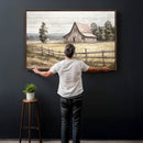 Rustic Farmhouse Barn Wall Art | 3-Panel Framed Gallery Wrap