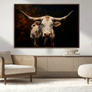 Texas Longhorn Wall Art | 3-Panel Large Texas Longhorn
