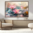 Lotus Flower Wall Art | 3-Panel Giclee Canvas Print of Pink