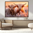 Highland Cows at Sunrise Wall Art Canvas Set – Serene and by MyGreatCanvas | Canvas Wall Art Prints | Photo Prints & Wall Decor
