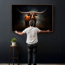 Abstract Texas Longhorn Wall Art Print | 3-Panel Large Texas