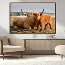 Highland Cow Canvas Wall Art Animal Print for Farm House