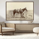 Cowboy Wall Art - Western Horse Canvas Print - Vintage