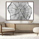 Rustic Tree Ring Wall Art Canvas Print – Framed and Ready to