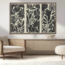 Modern Botanical Wall Art - Floral Black and White Canvas