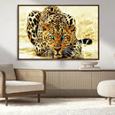 Blue-Eyed Leopard Canvas Wall Art - Framed Animal Print