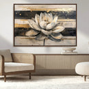 Abstract Lotus Flower Wall Art Canvas Print, Meditation Yoga